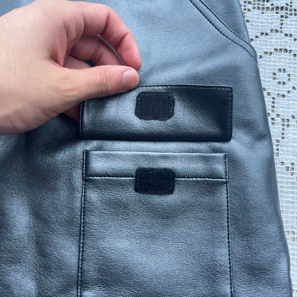 cyber core futuristic mini faux leather polyvinyl pvc shinny skirt size 26 - Image 8