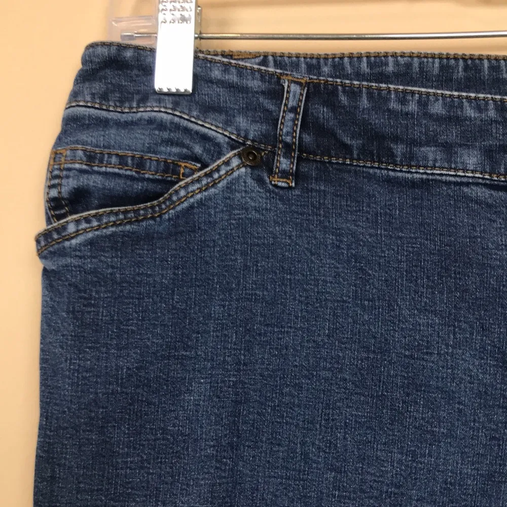 J. Jill Women's Modern Slim Stretch Straight Leg Blue Denim Jeans - Image 4