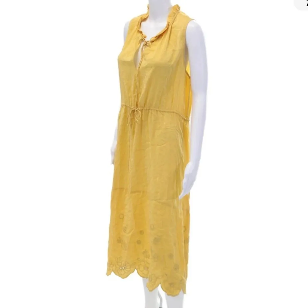 See By Chloe Mustard Yellow‎ Sleeveless Eyelet Midi Dress 38 - Image 5
