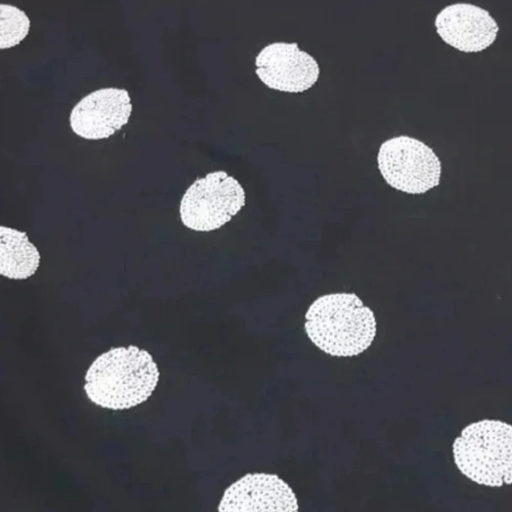 White House Black Market Black White Sequin Polka Dot Pencil Skirt Size 00 NWT - Image 3