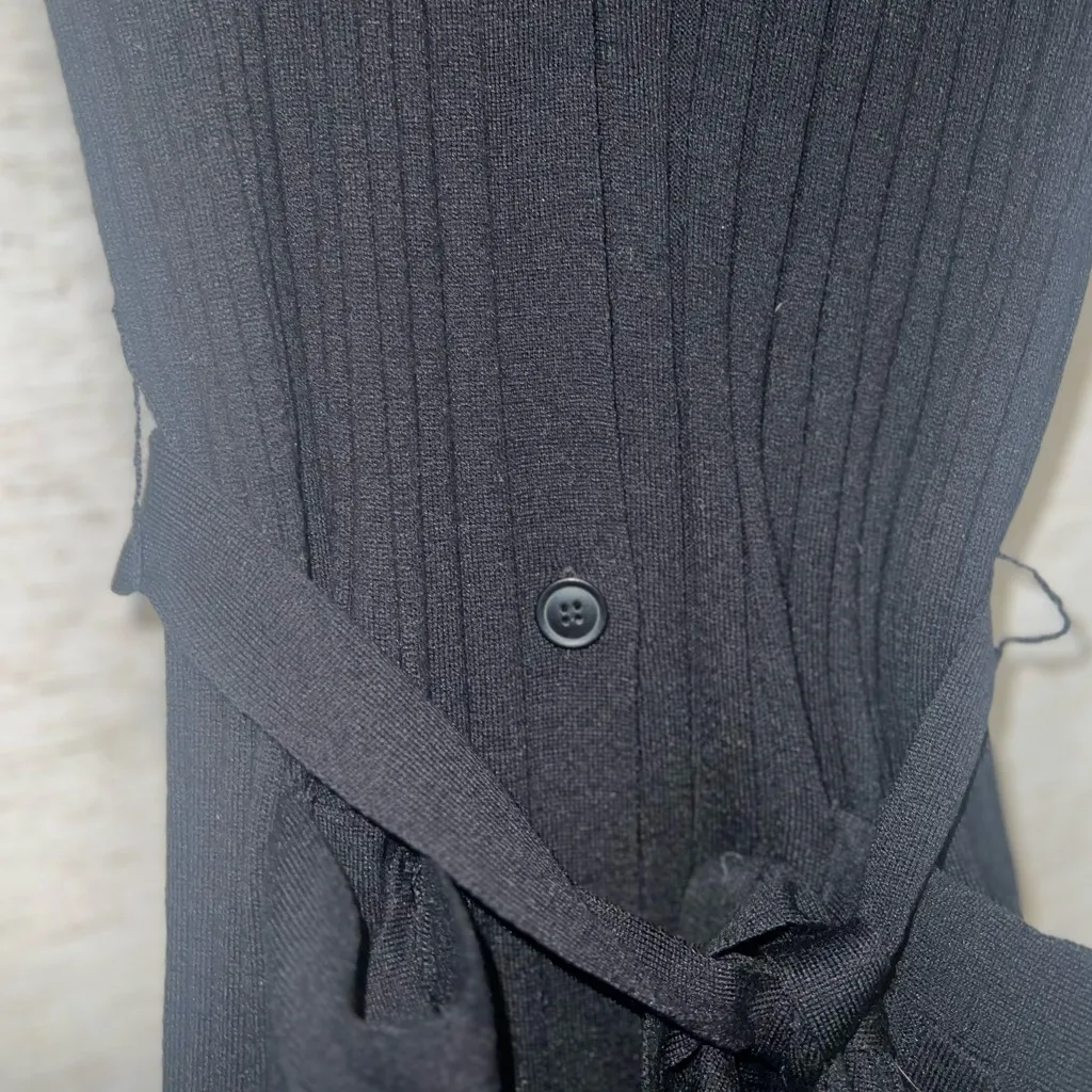 NWT ATM Belted Ribbed Silk Cotton Blend Cardigan Womens Black Size M - Image 4