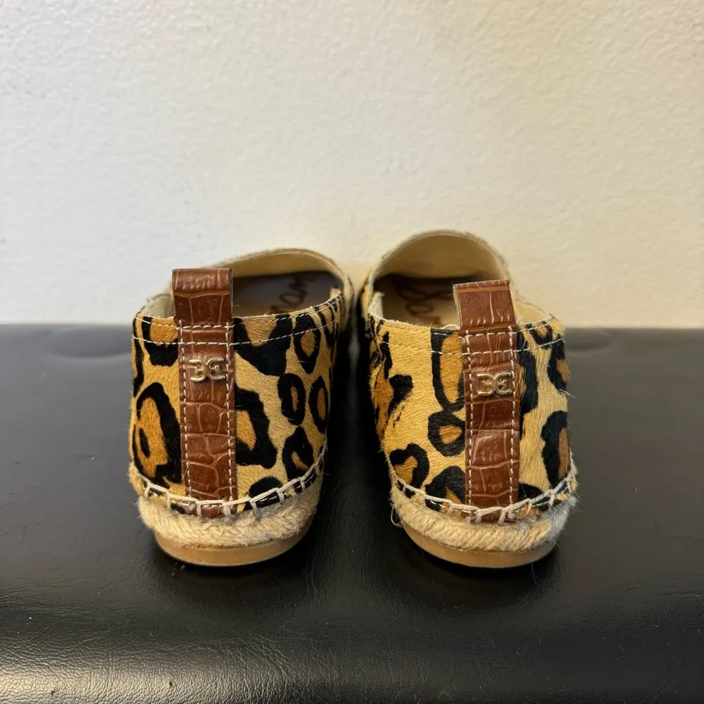 Shoes Womens 7,5 Brown Khloe Leather Espadrille Flats Leopard Print - Image 5