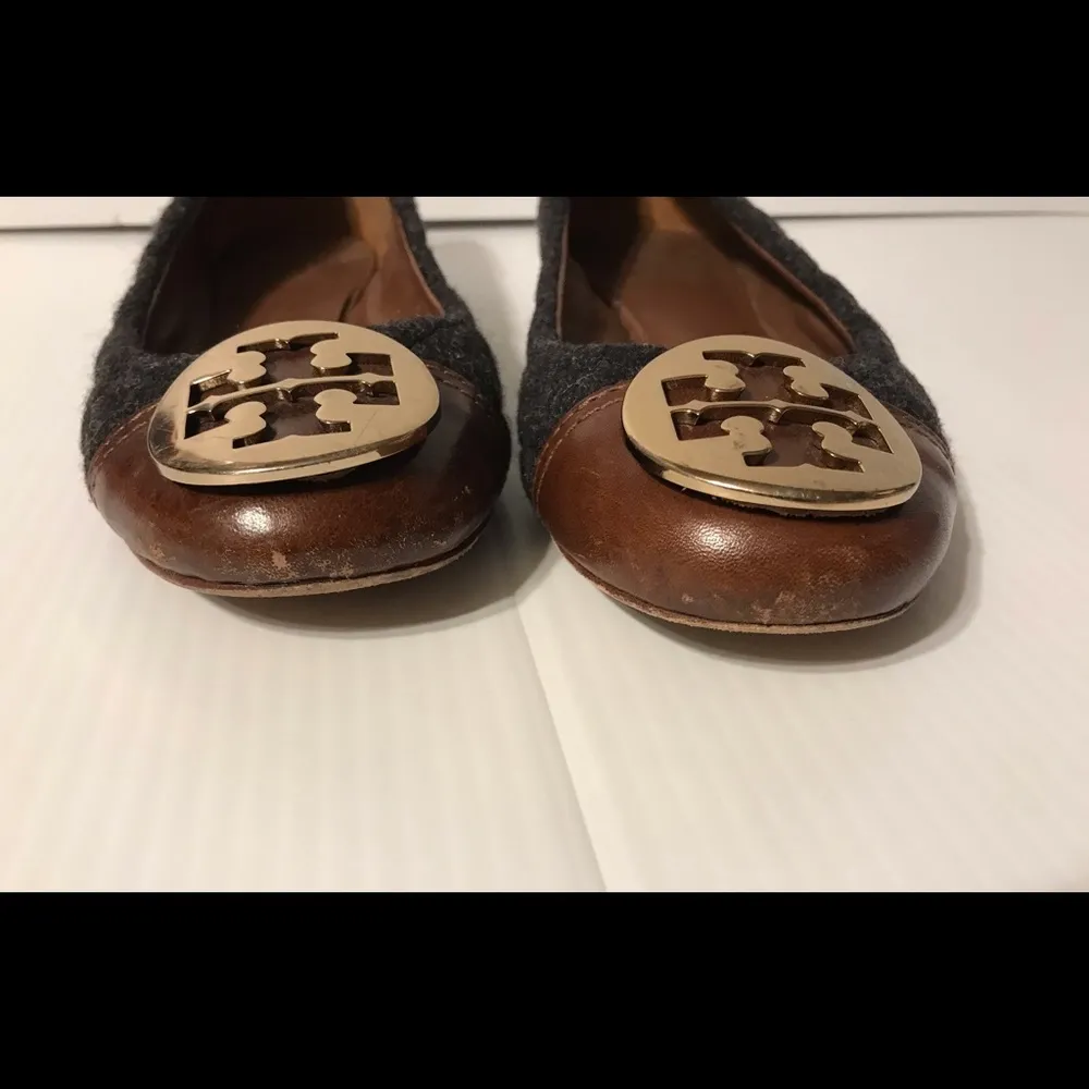 Tory Burch Gray Wool  Ballet Flats size 6 1/2 M - Image 2