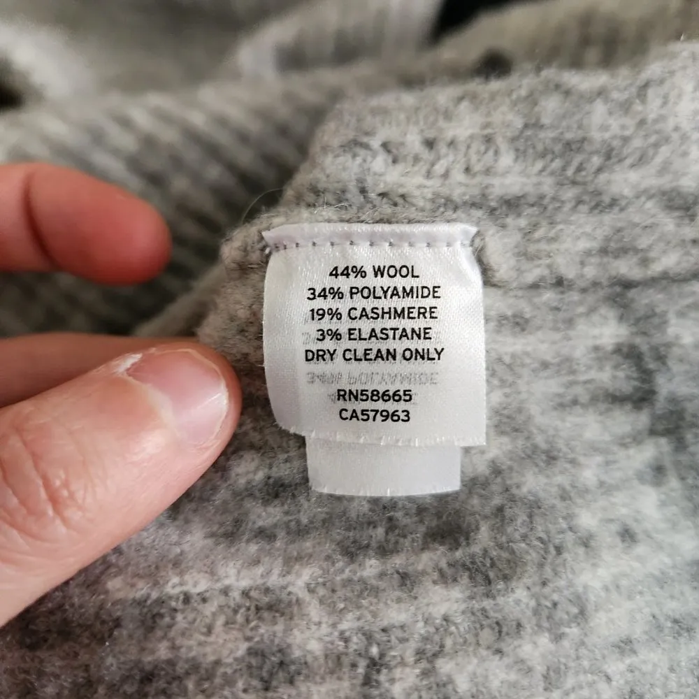 NWOT Nordstrom Signature Womens XS Gray Ribbed Wool Blend Turtle Neck Sweater - Image 14