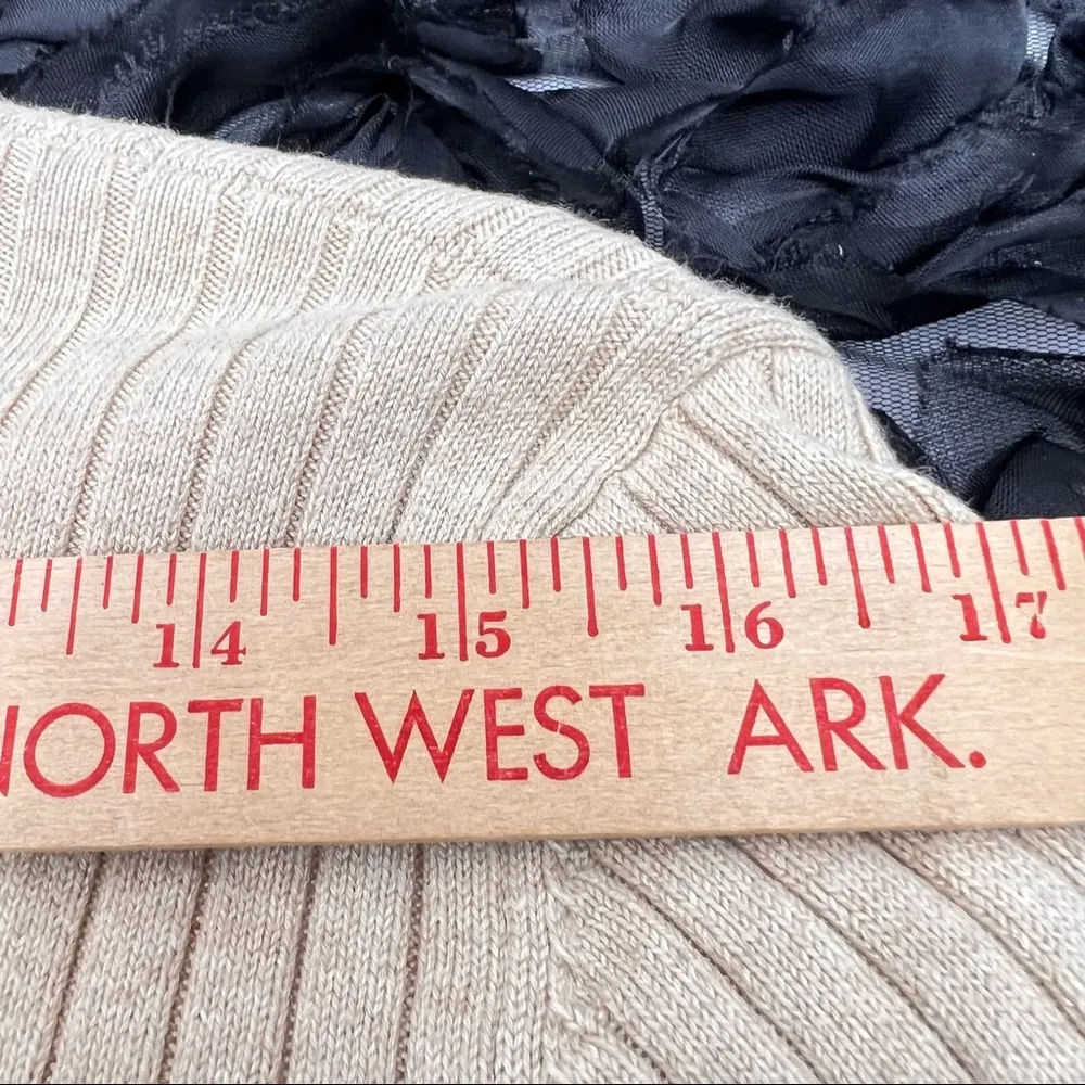 J. Mclaughlin Womens Full Zip Ribbed Tan Cardigan Size XL Closet Staple Casual - Image 10