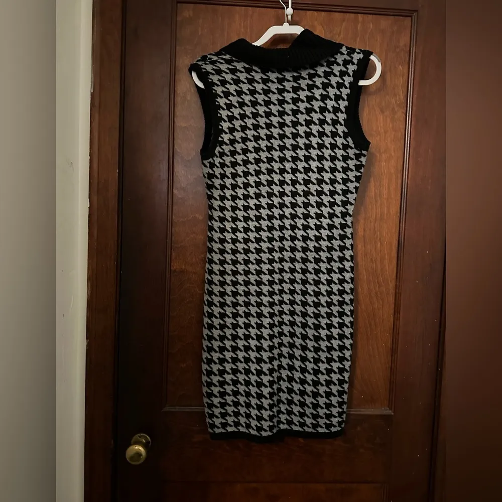 Calvin Klein Houndstooth Print Sleeveless Sweater Dress Size S - Image 3