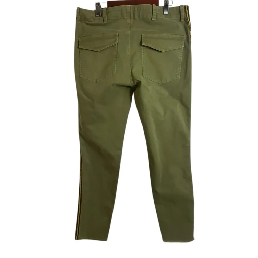 NiLi Lotan Raw Hem Crop Cotton Stretch Twill Pant in Green Size 6 - Image 6