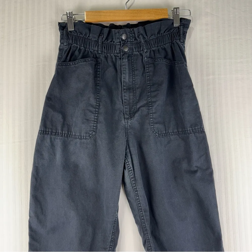 Abercrombie & Fitch Slouchy Tapered Straight Leg Pant Paperbag Black Size Medium - Image 3