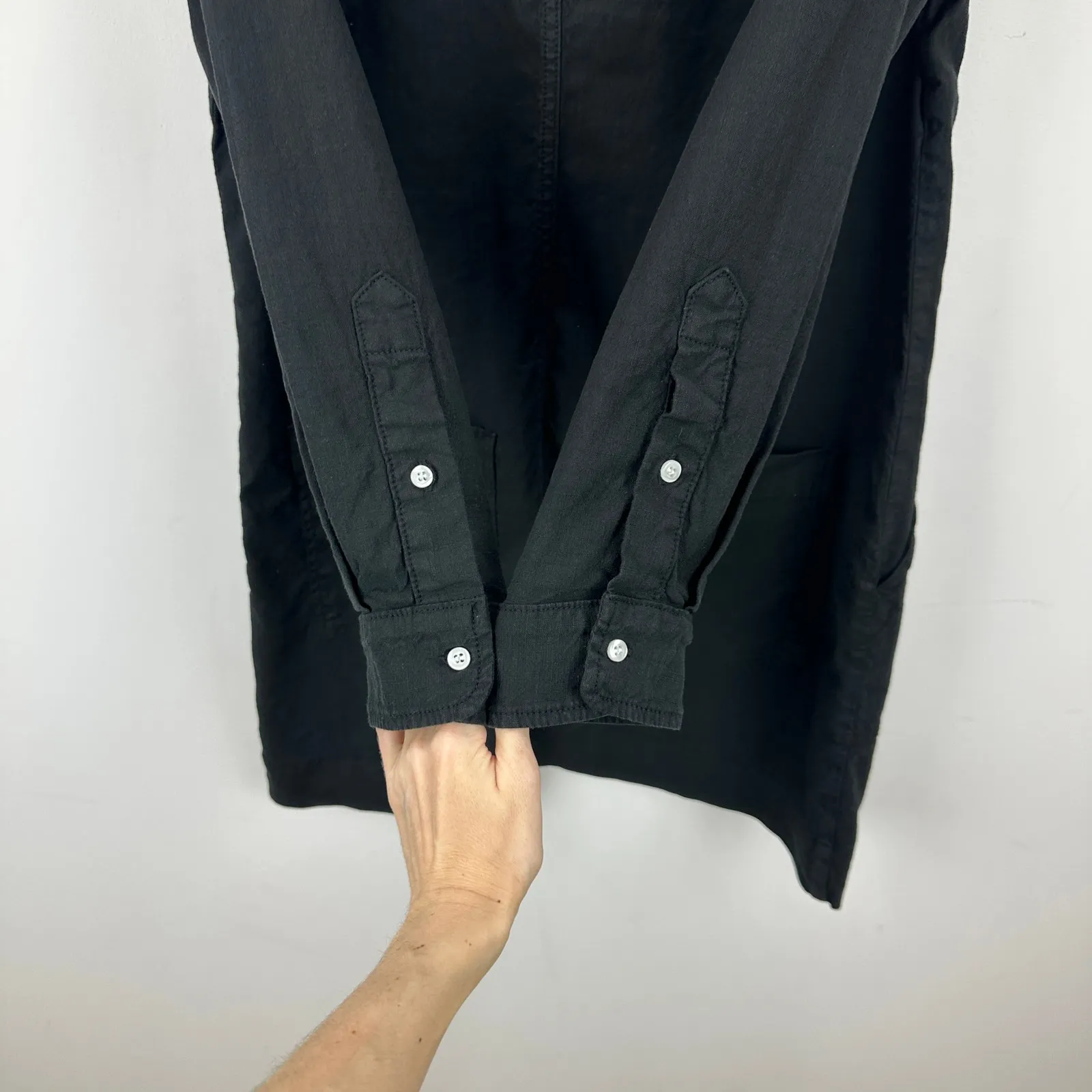 Frank & Eileen Southern Ireland Utility Shirtdress Long Sleeve Stretch Black M - Image 10