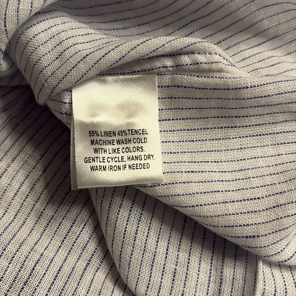 UNTUCKit Women’s Angeles Button Down Long Sleeve Blue Pin stripe Shirt Sz 0 NWT - Image 3