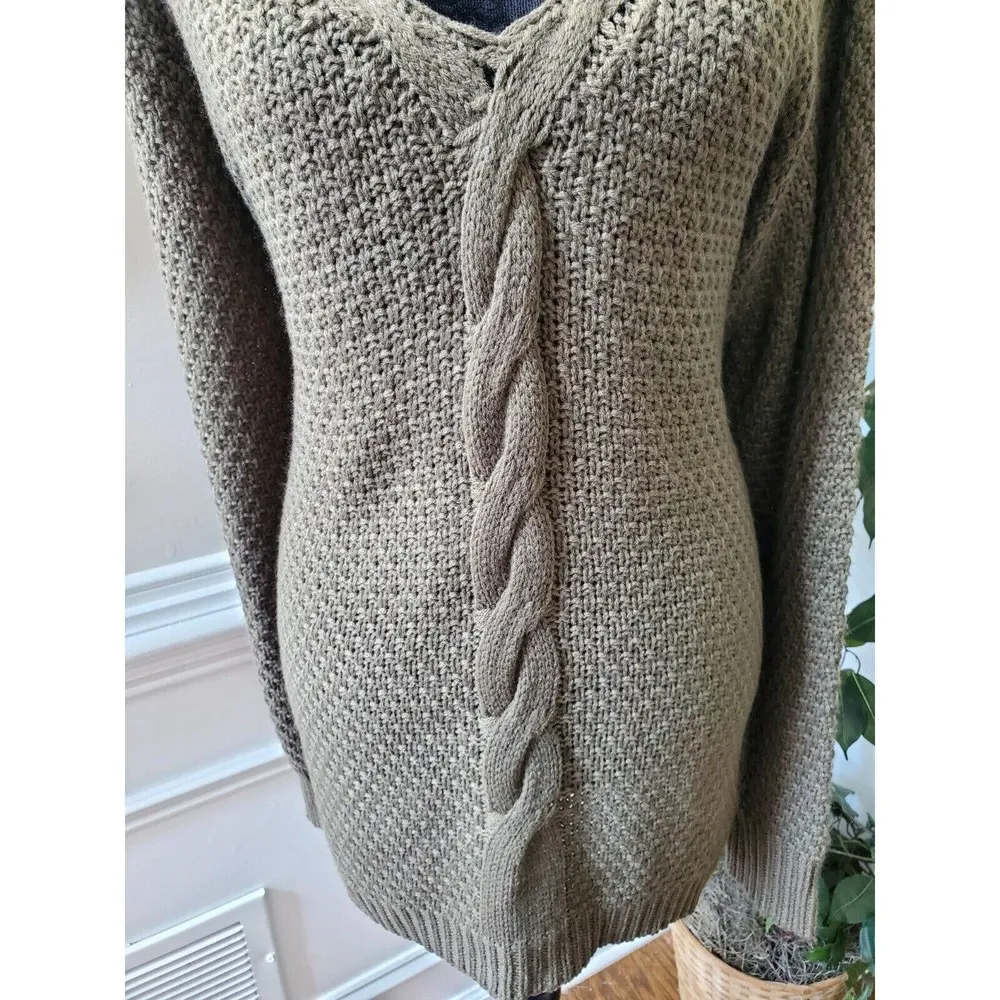 Jodifl Women's Gree 100% Acrylic Halter Neck Long Sleeve knit Sweater Size Large - Image 3