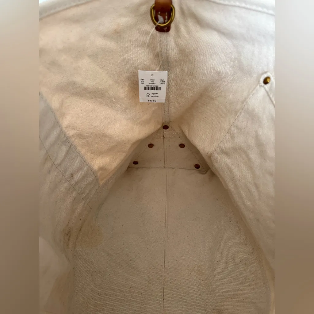 J.Crew Medium Montauk tote Natural / Blue - Image 13