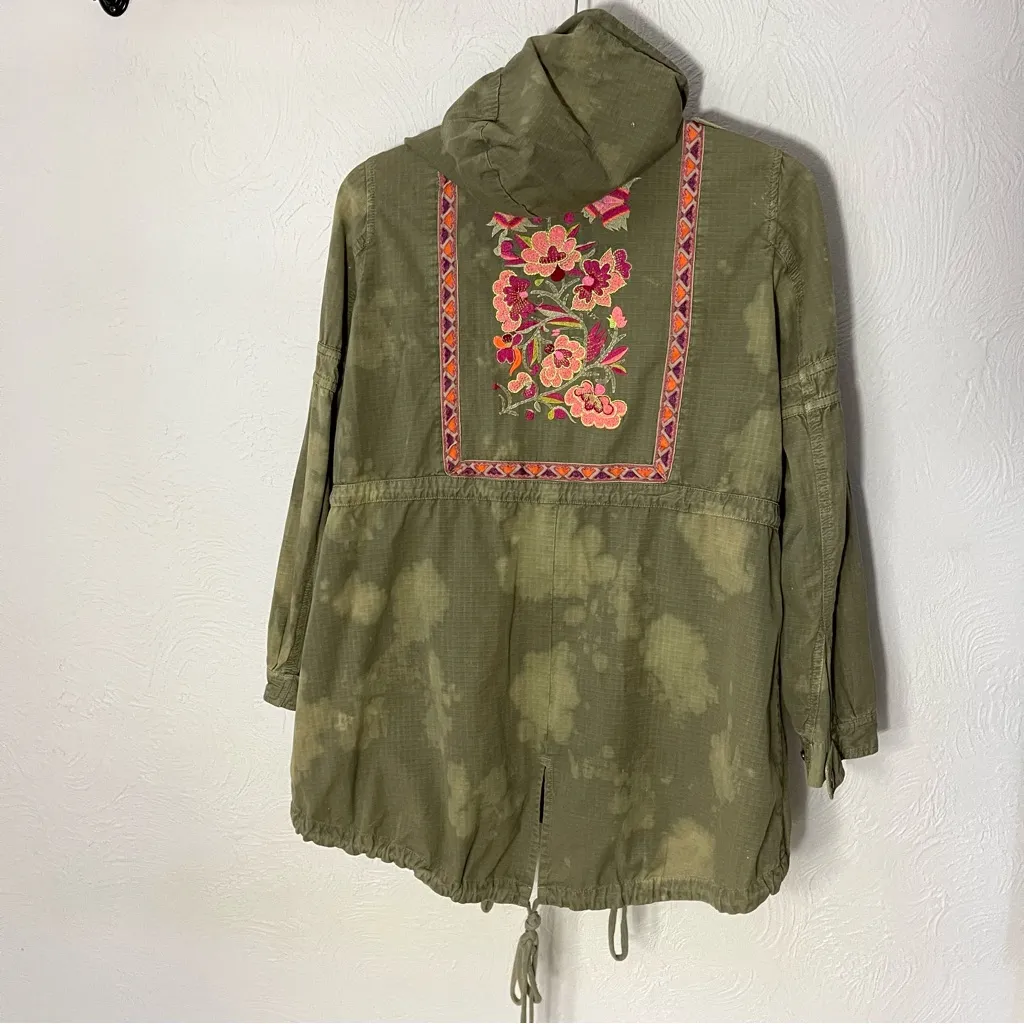 Free People Olive Embroidered Utility Jacket - Image 5