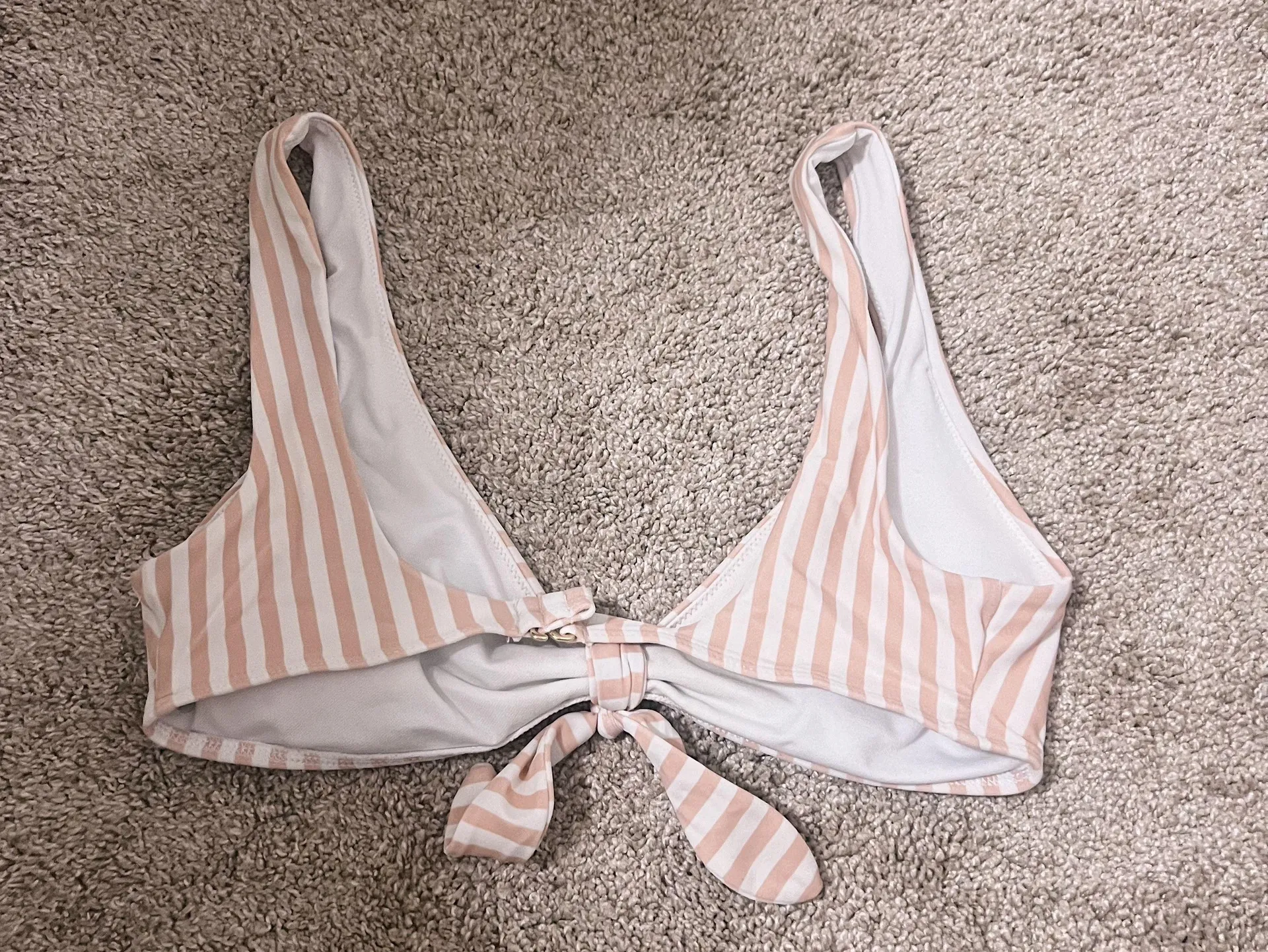 Pink Stripped Bikini Top - Image 2