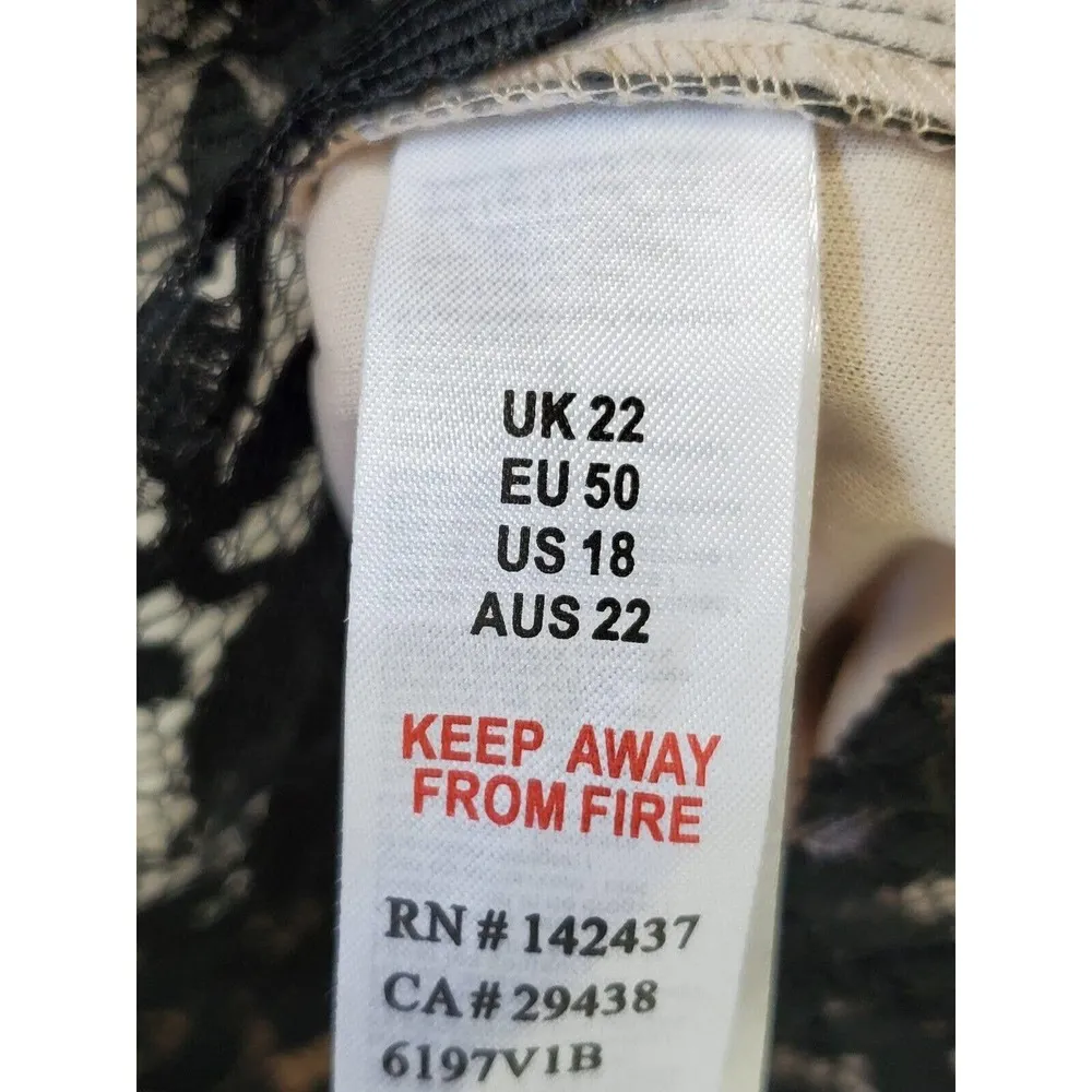 Paper Dolls Women Black Cotton Round Neck Long Sleeve Knee Length Dress Size 18 - Image 10