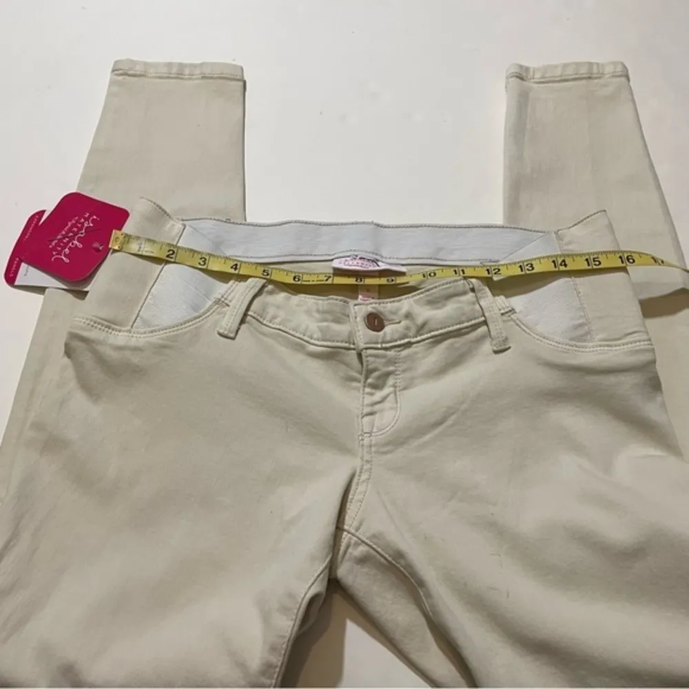 NWT  Ecru Skinny Jeans Jeggings Side Panels Under Belly New - Image 6