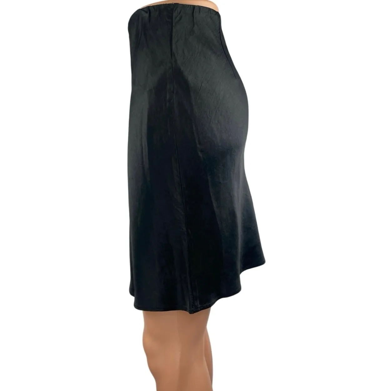 Aritzia Babaton Womens Black Silky Satin High Waist Straight A-line Slip Skirt 2 - Image 2