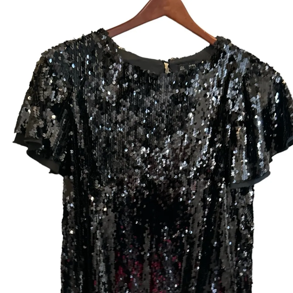 ZARA BASIC COLLECTION Sequence Black Party‎ Cocktail Dress size S - Image 2