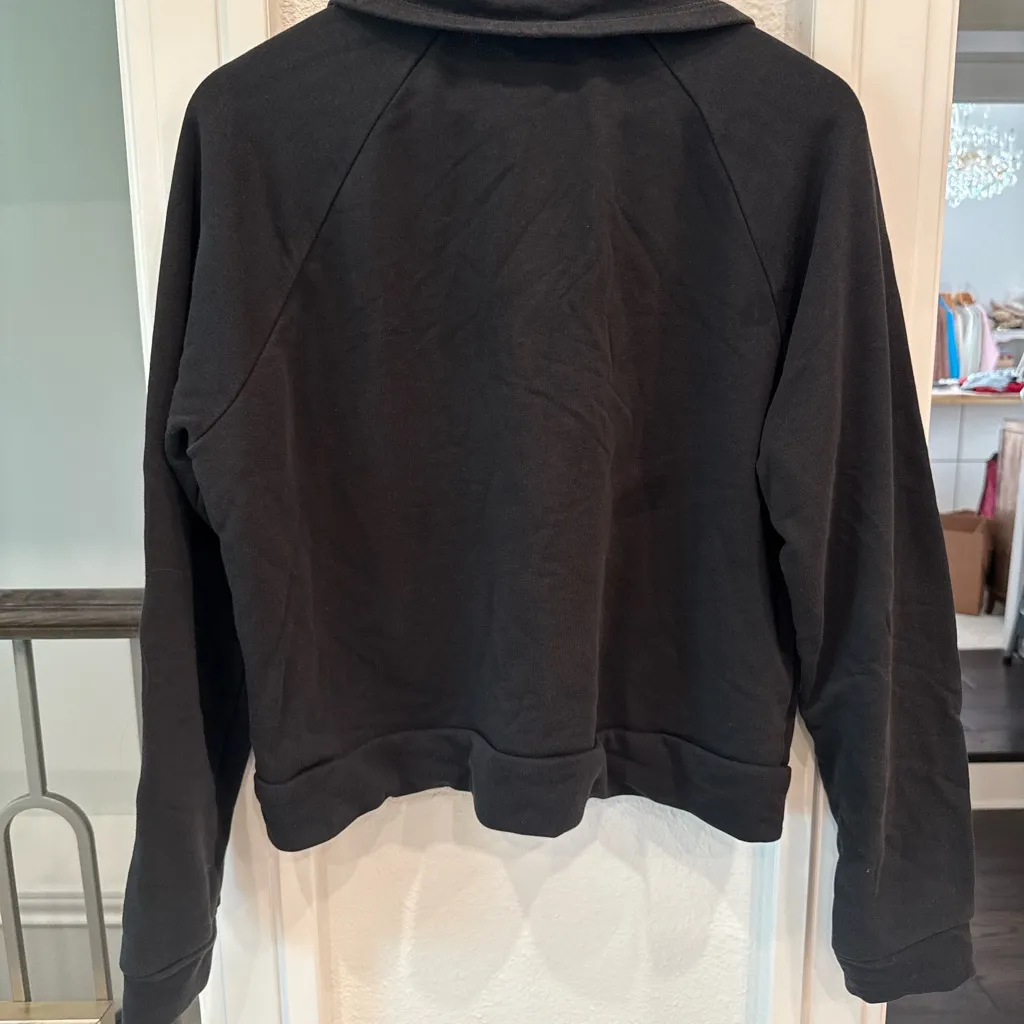 Puma Black Quarter Zip Pullover Sweatshirt Hoodie Style Logo Large - Image 4