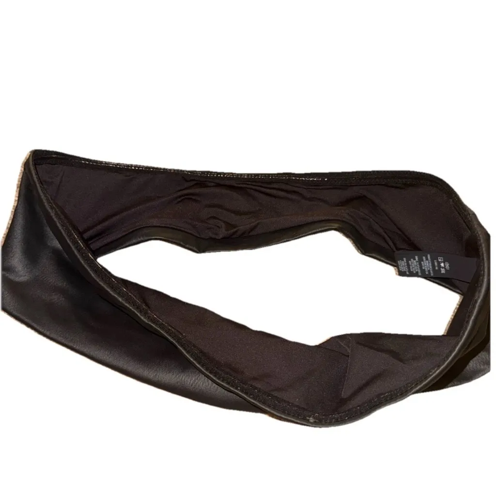 SKIMS  Micro Pleather Swim Bandeau Top Women’s Large in Onyx - Image 3