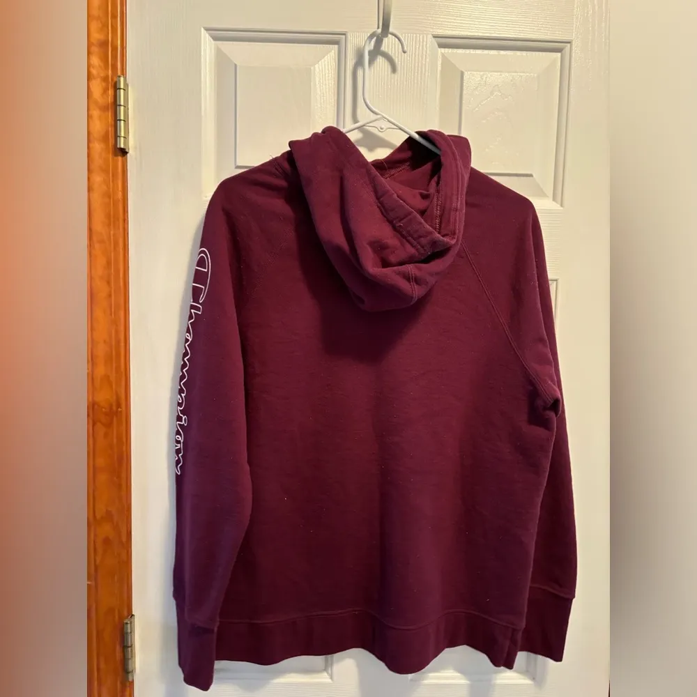 Burgundy Champion Hoodie Barely Worn - Image 2