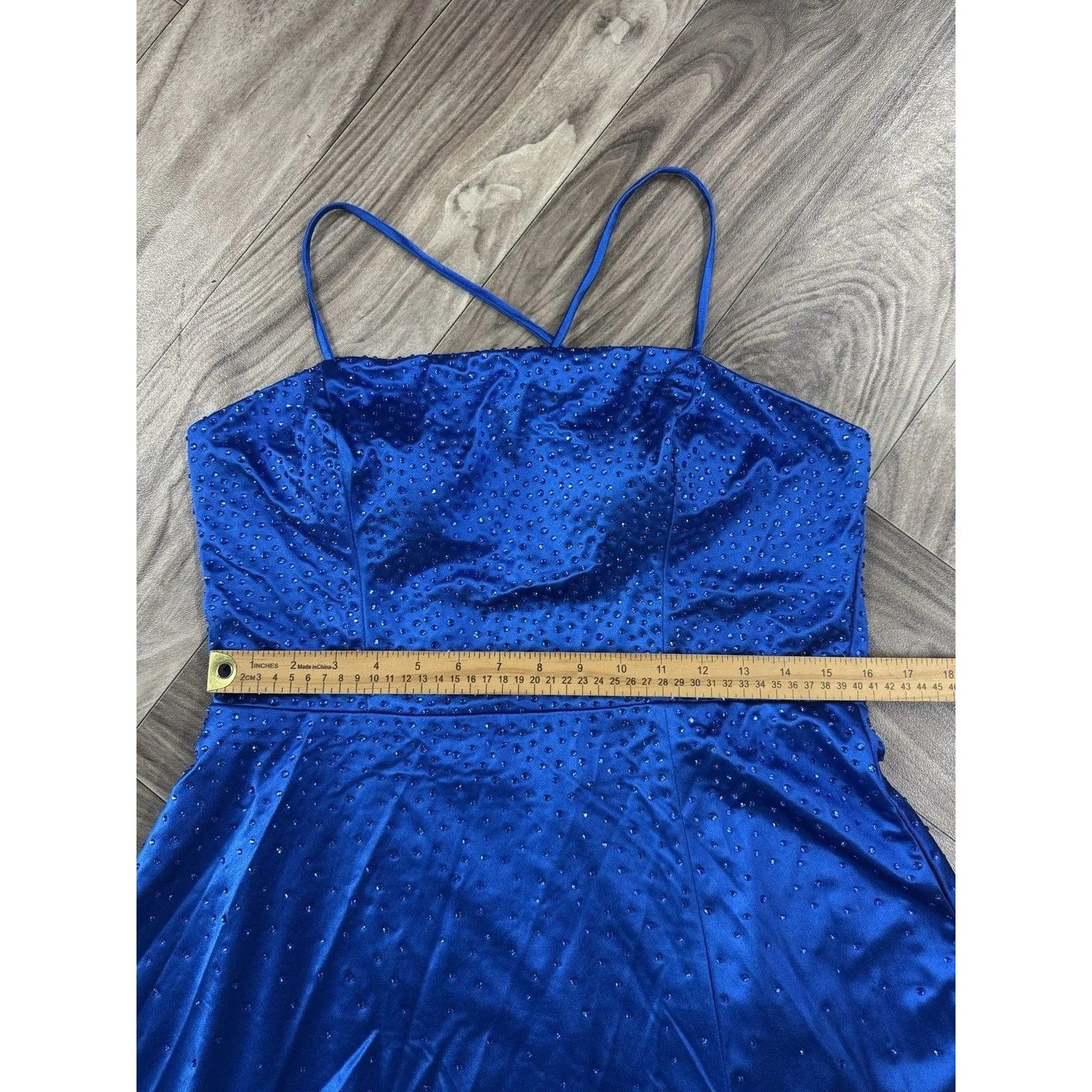 Windsor A-line dresses with long crisscross back , Color Royal Blue Size XL - Image 5