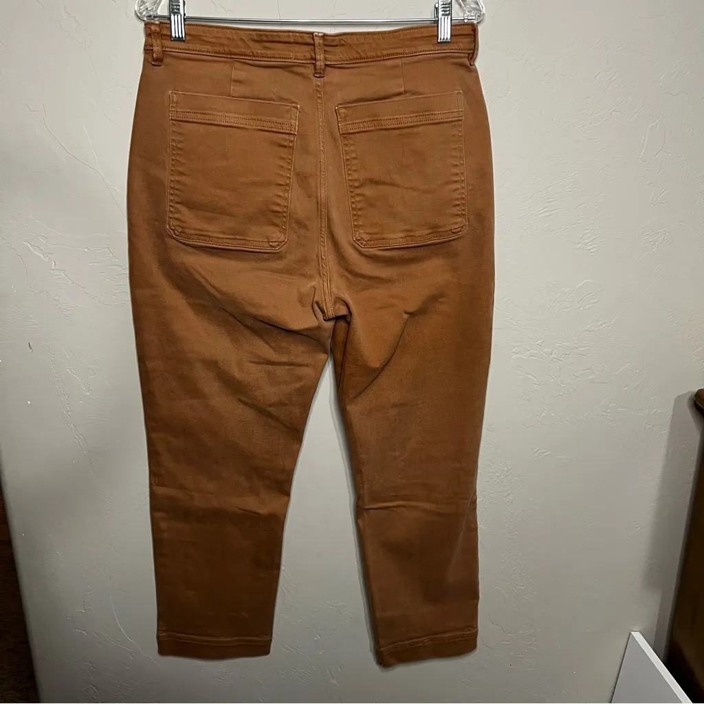 Everlane The Slim Leg Crop High Rise Straight Brass Twill Pants - Image 7