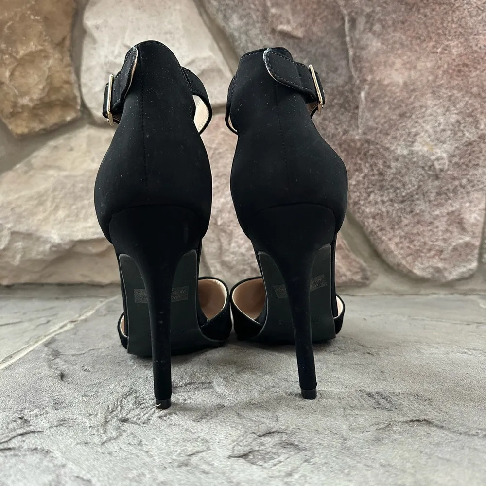 DREAM PAIRS-Women's Pointed Toe Ankle Strap heels, black faux suede - Image 3