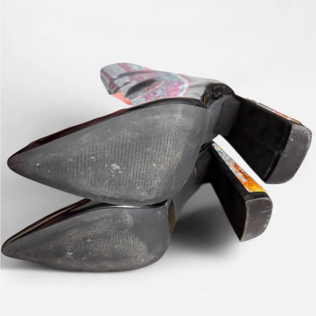 Flame rhinestone ankle boots Black Size 7.5 - Image 5