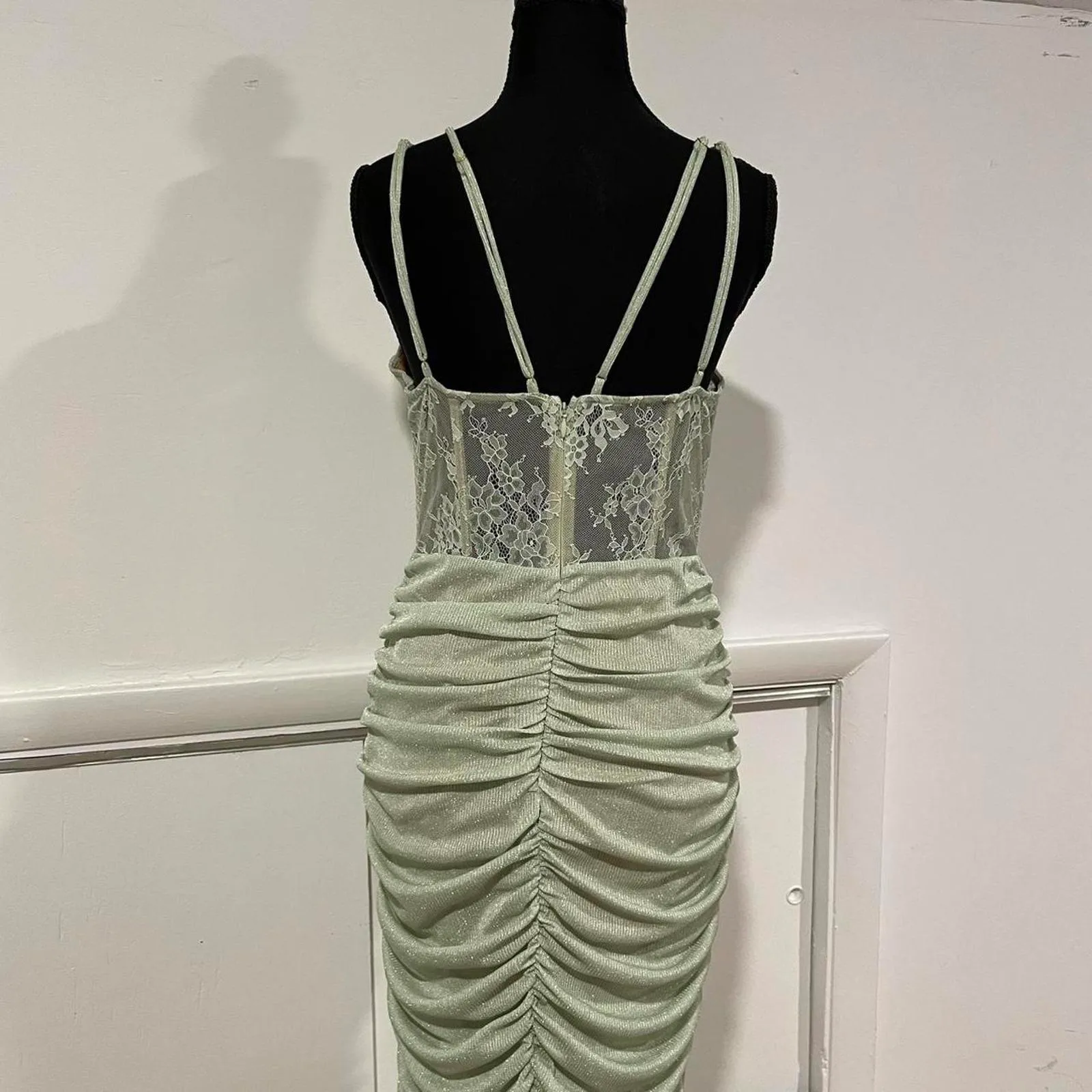 Michael Costello x REVOLVE Lulu Midi sparkly Dress in Mint. $268. size L - Image 5