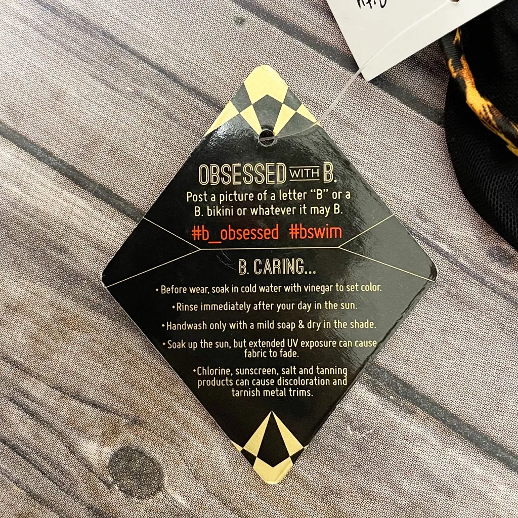 B Swim D Cup Rawr Uniwire Underwire Bikini Top NWT Leopard Teal Removable Straps Tan Size L - Image 11