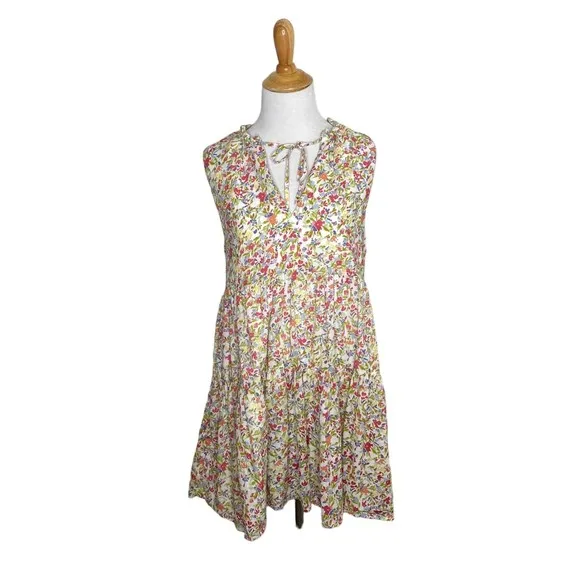 BB Dakota Steve Madden White Floral Print V neck Dress. Size Small - Image 2