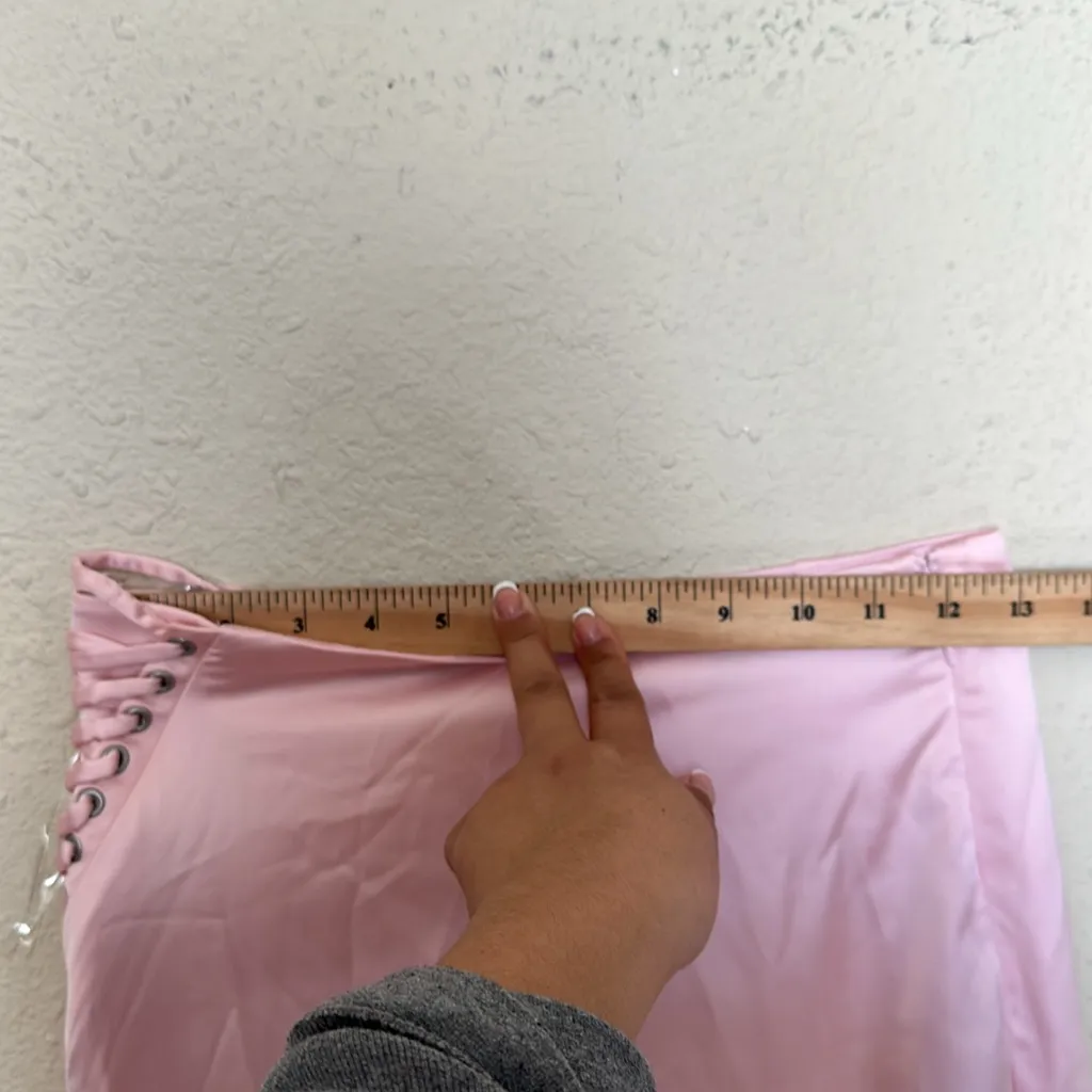 HOUSE OF CB SET Georgie Top & 'Giuliana' Ballerina Pink Satin Maxi Skirt Size XS - Image 7