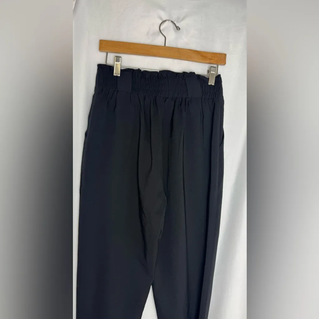 Liumilac Black Cropped High Waist Bow Knot Ankle Casual Dress Pants Medium - Image 5