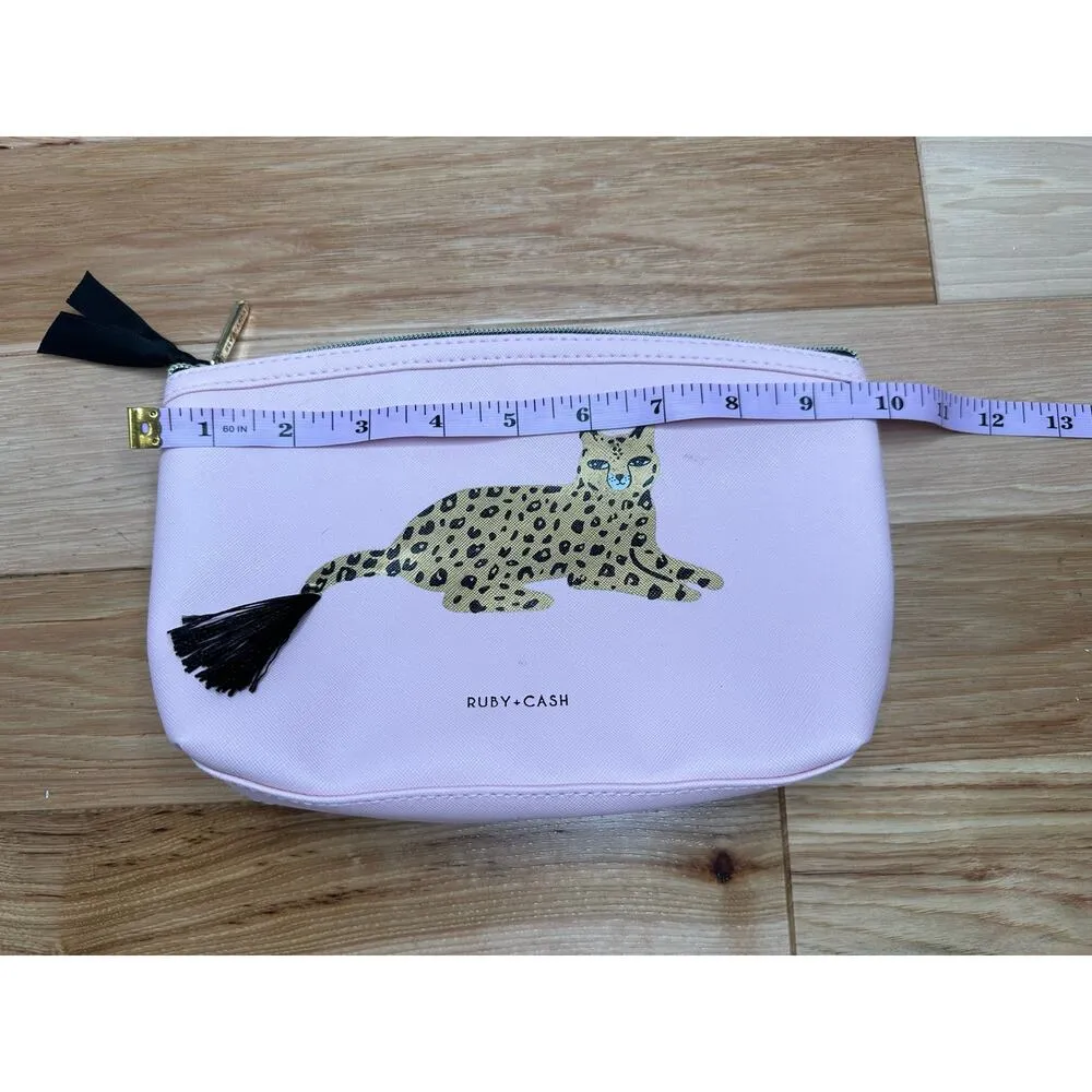 Ruby + Cash: Pink Leopard Tassel Makeup Bag - Image 5
