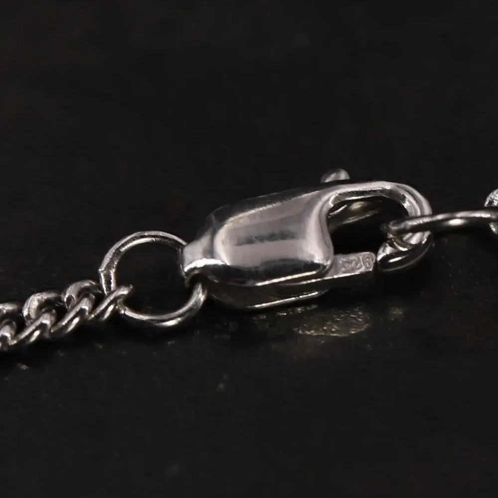 TAXCO Green Malachite Sterling Silver Necklace With Engraved Pendant - Image 6