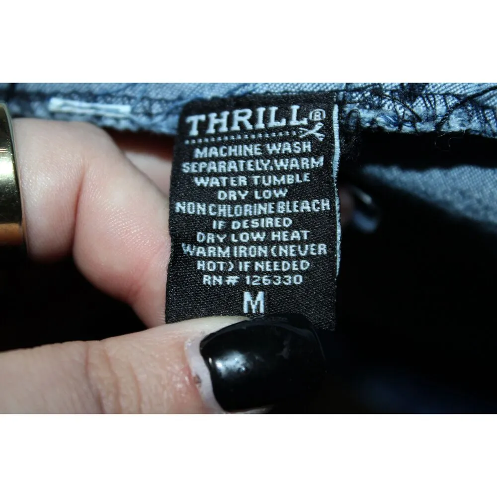 NWT Womens THRILL Jeans Denim Corset Blue Denim Silver Hardware Crop Top Size M Size M - Image 5
