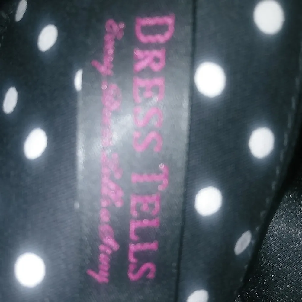 Dress Tells L Pin Up Black White Polka Dot Dress Size L - Image 10