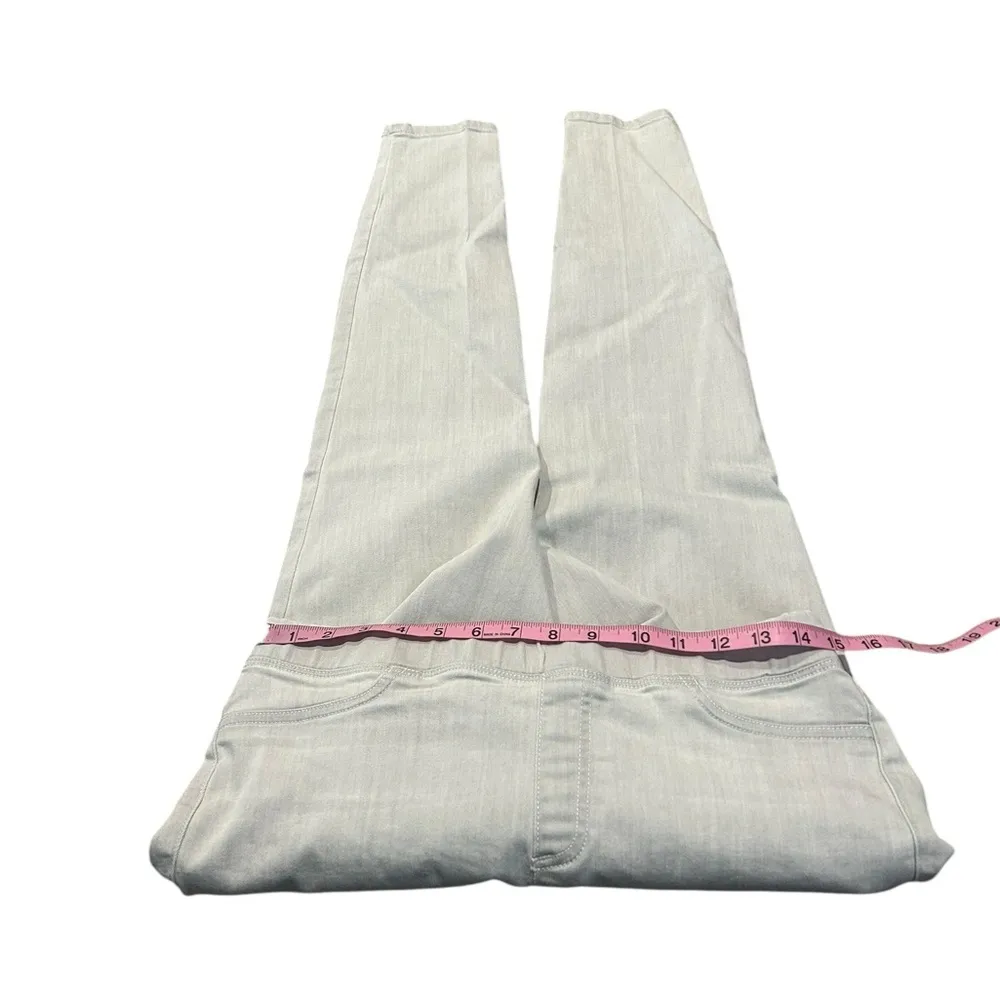 EILEEN FISHER light gray pull on denim pants - Image 3