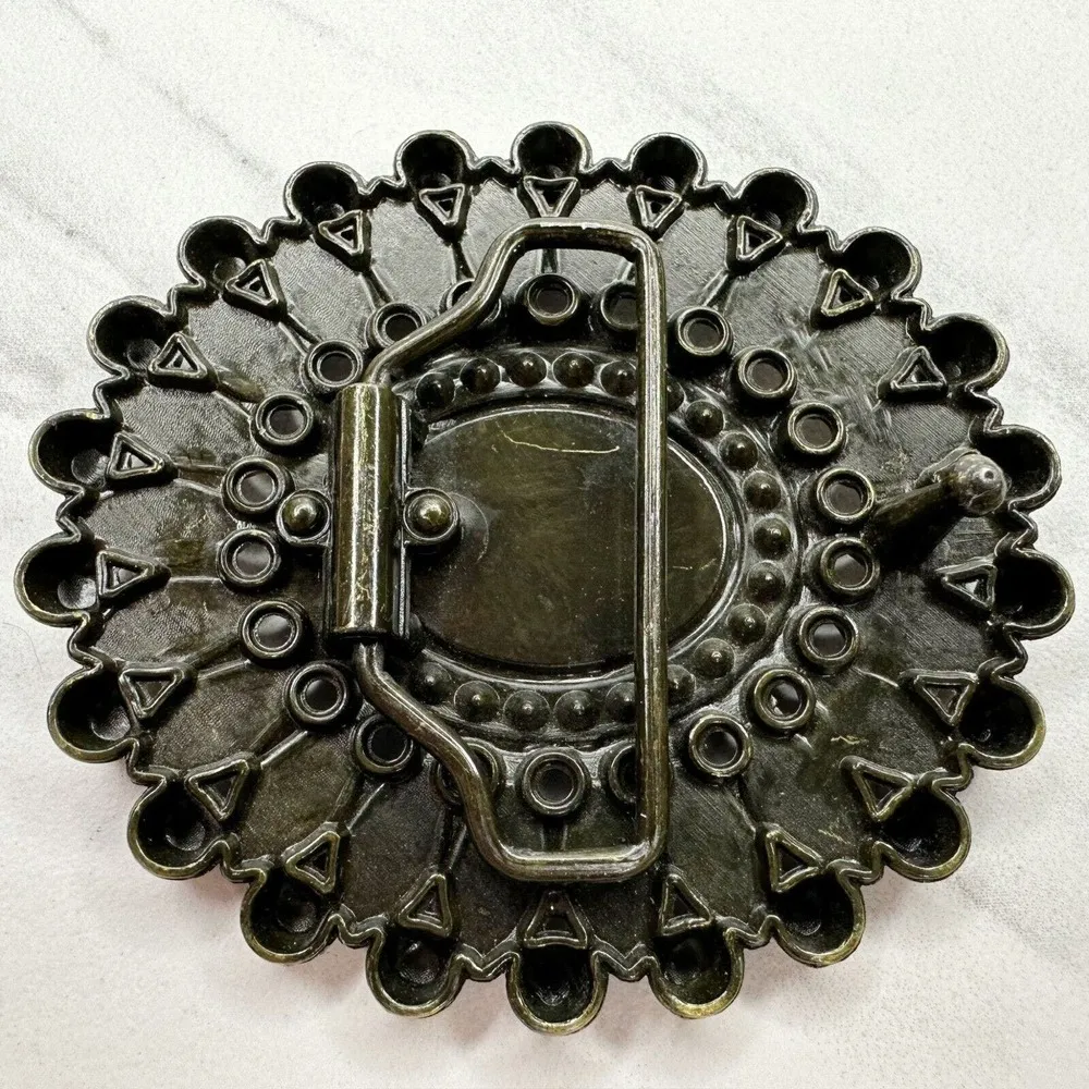 Rhinestone Studded Flower Belt Buckle - Image 7