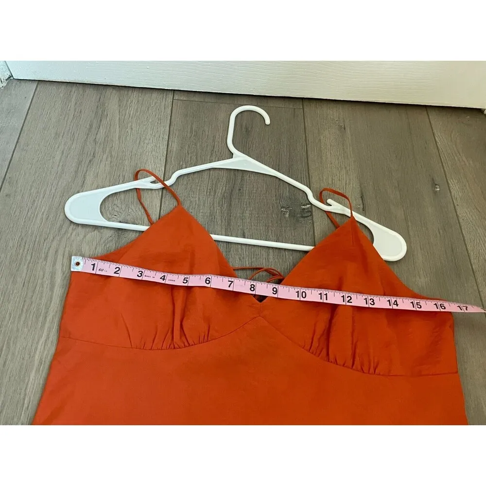 Madewell $88 Layton Mini Slip Dress in Orange Size 8 - Image 8