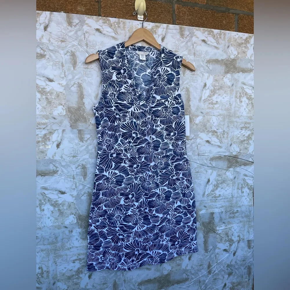 MAHI GOLD Sleeveless Tunic Dress Secret Garden in Monomoy size small Blue - Image 4
