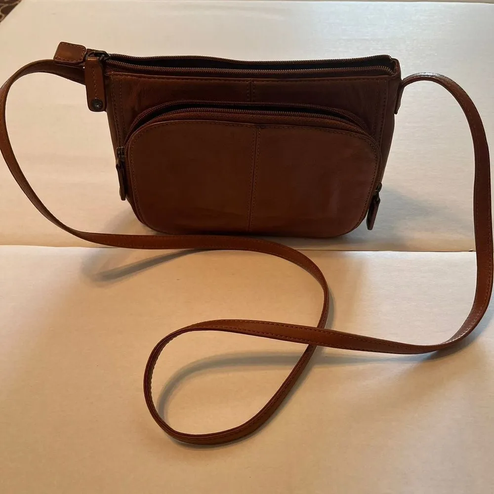 Fossil Brown Crossbody Shoulder Bag Purse Handbag Y2K‎ 90s Vintage Pockets Boho - Image 8