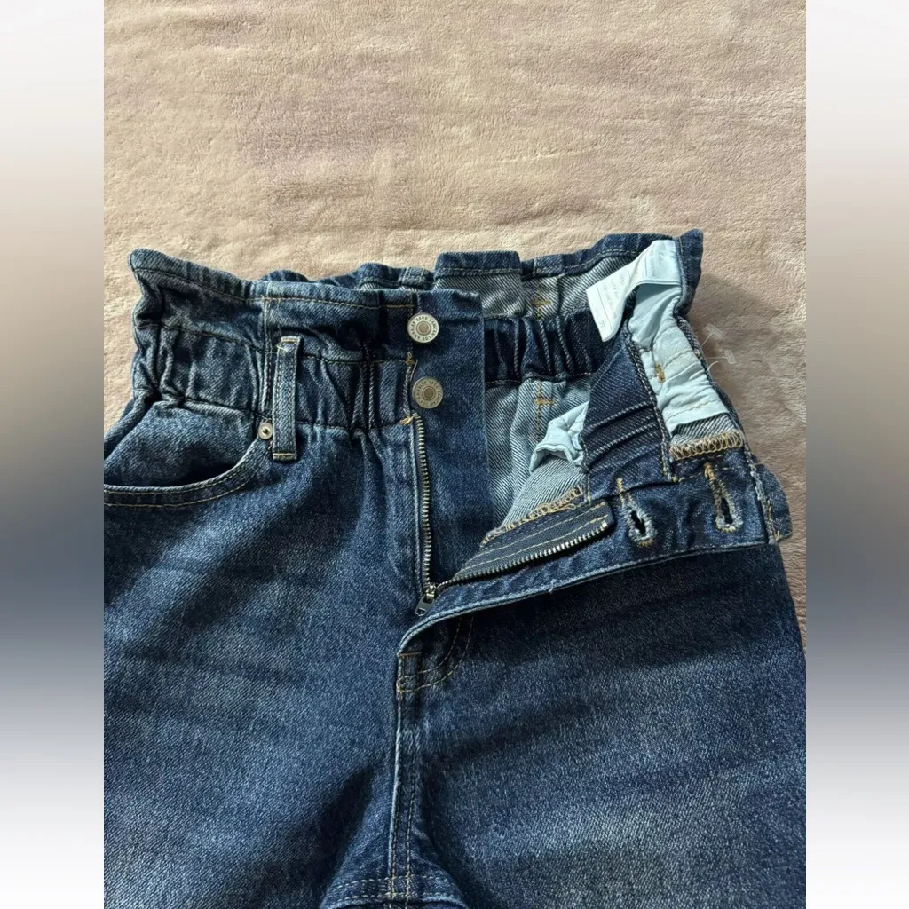 Kancan Exclusively For Maurice Women’s Blue Denim Paper Bag Elastic‎ Waist Sz 23 - Image 6