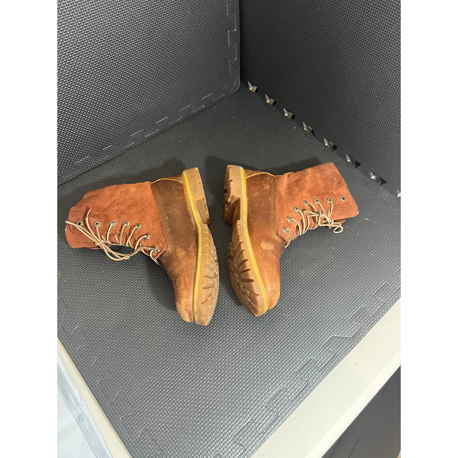 Timberland Womens Fleece Lined Waterproof Brown Leather & Nubuck Boots Size‎ 9 - Image 3