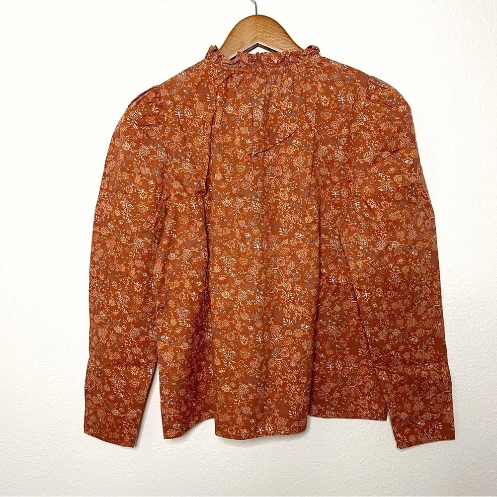 House of Harlow 1960 Floral Ruffle Neck long sleeve Top size M NWT - Image 6