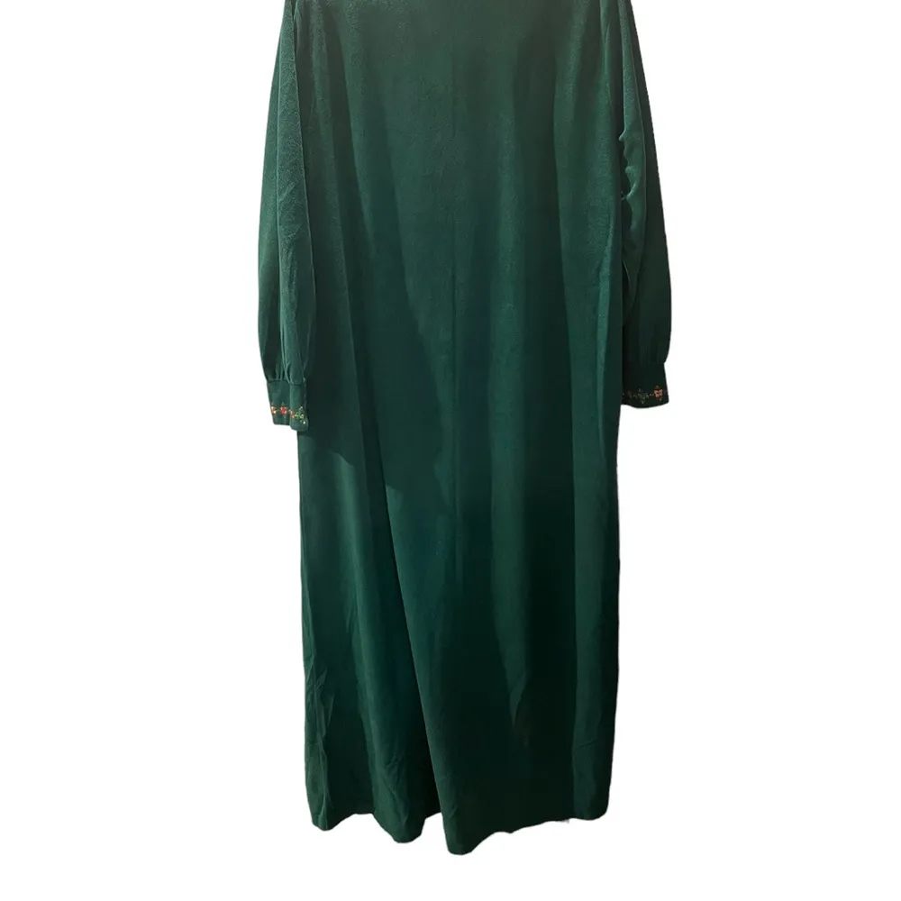 VTG Carole Emerald Green Long Pullover Robe Sz L Size L - Image 4