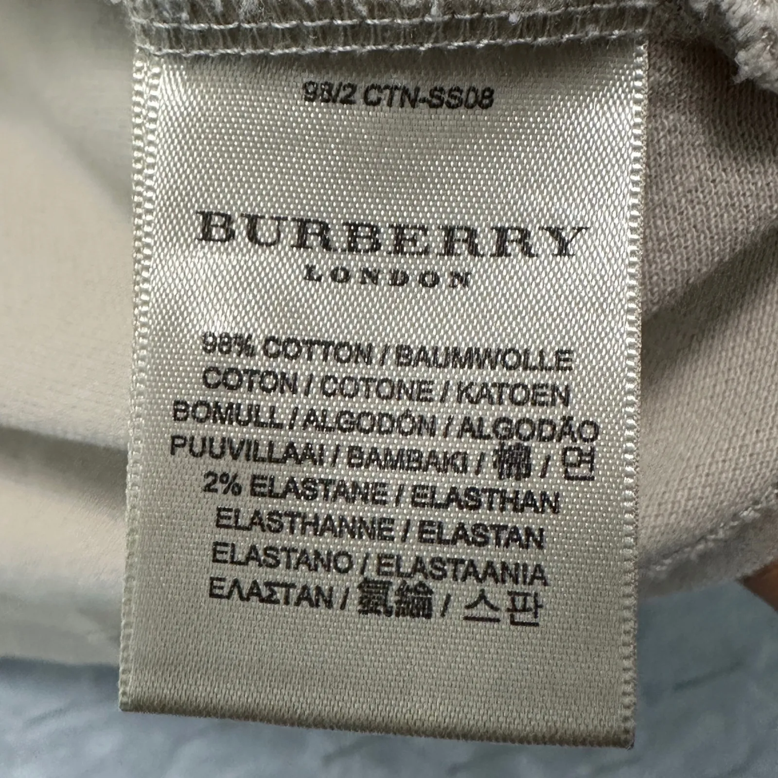 Burberry Womens Polo Shirt Sz S Beige Equestrian Knight Logo Preppy Quiet Luxury - Image 4