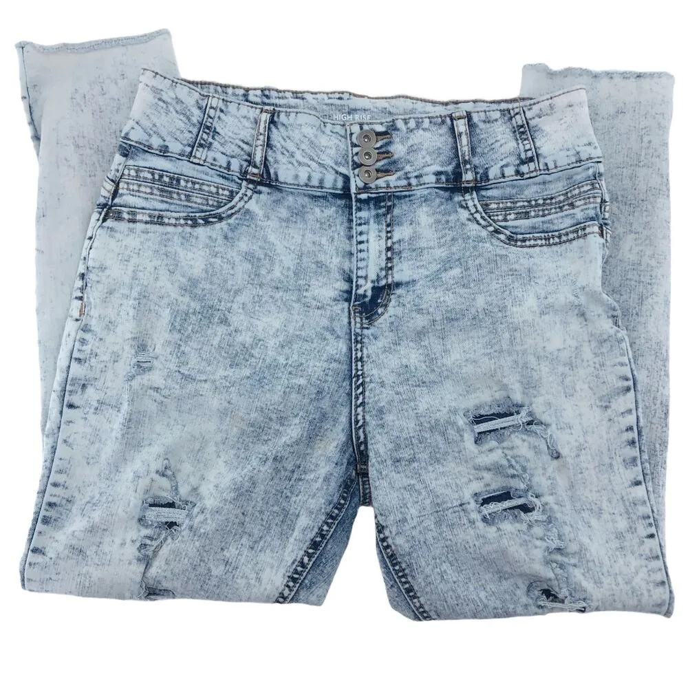 NOBO No Boundaries (17) Women's Plus Light Acid High Rise Sculpting Skinny Jeans - Image 2