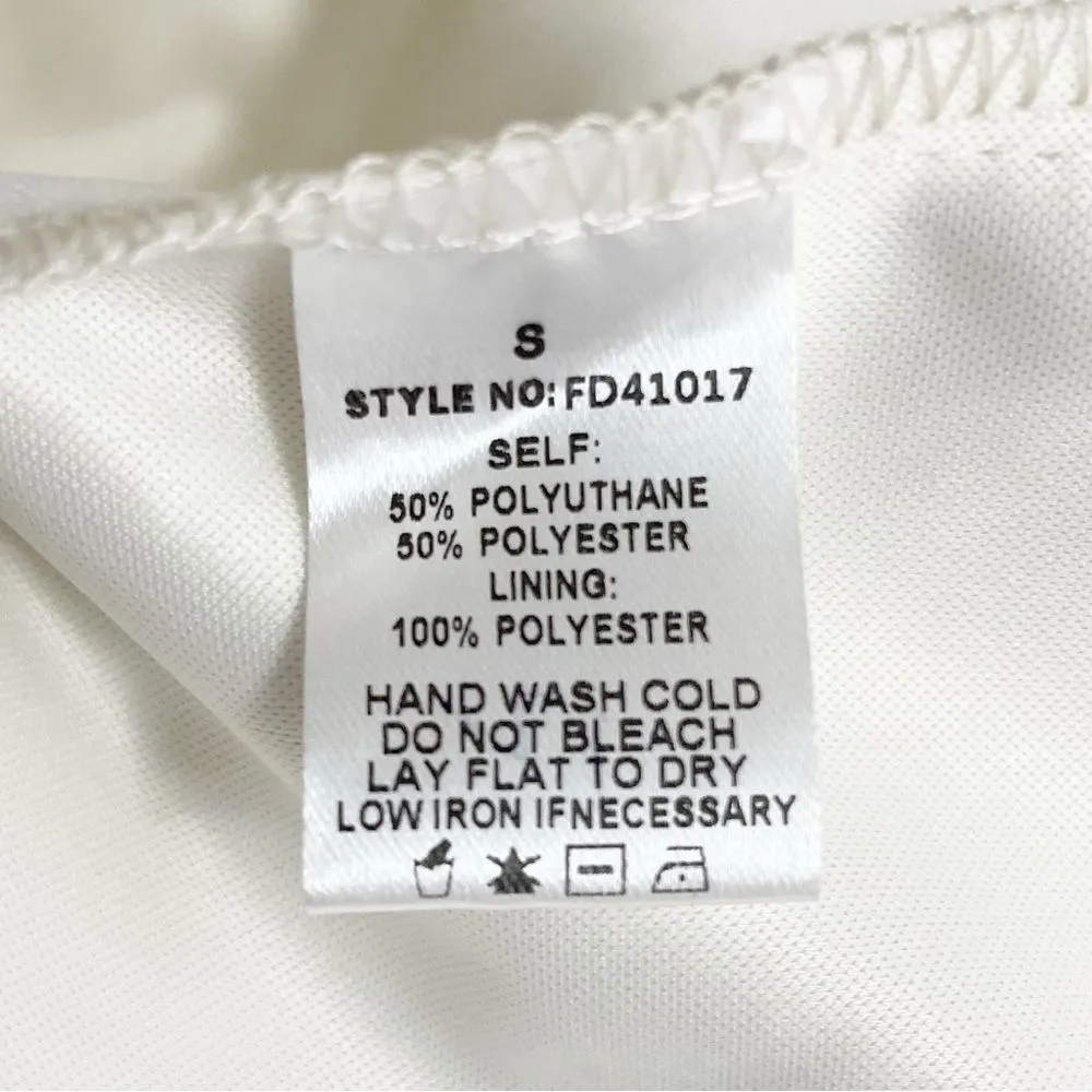 Tiered Faux Leather Boho Babydoll Dress in Ivory Cream Women’s Size Small - Image 8